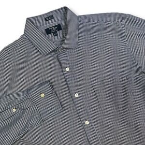 EUC Thompson Shirtings J.Crew Mens Dress Shirt 16-16.5 L Blue Check Wrinkle Free